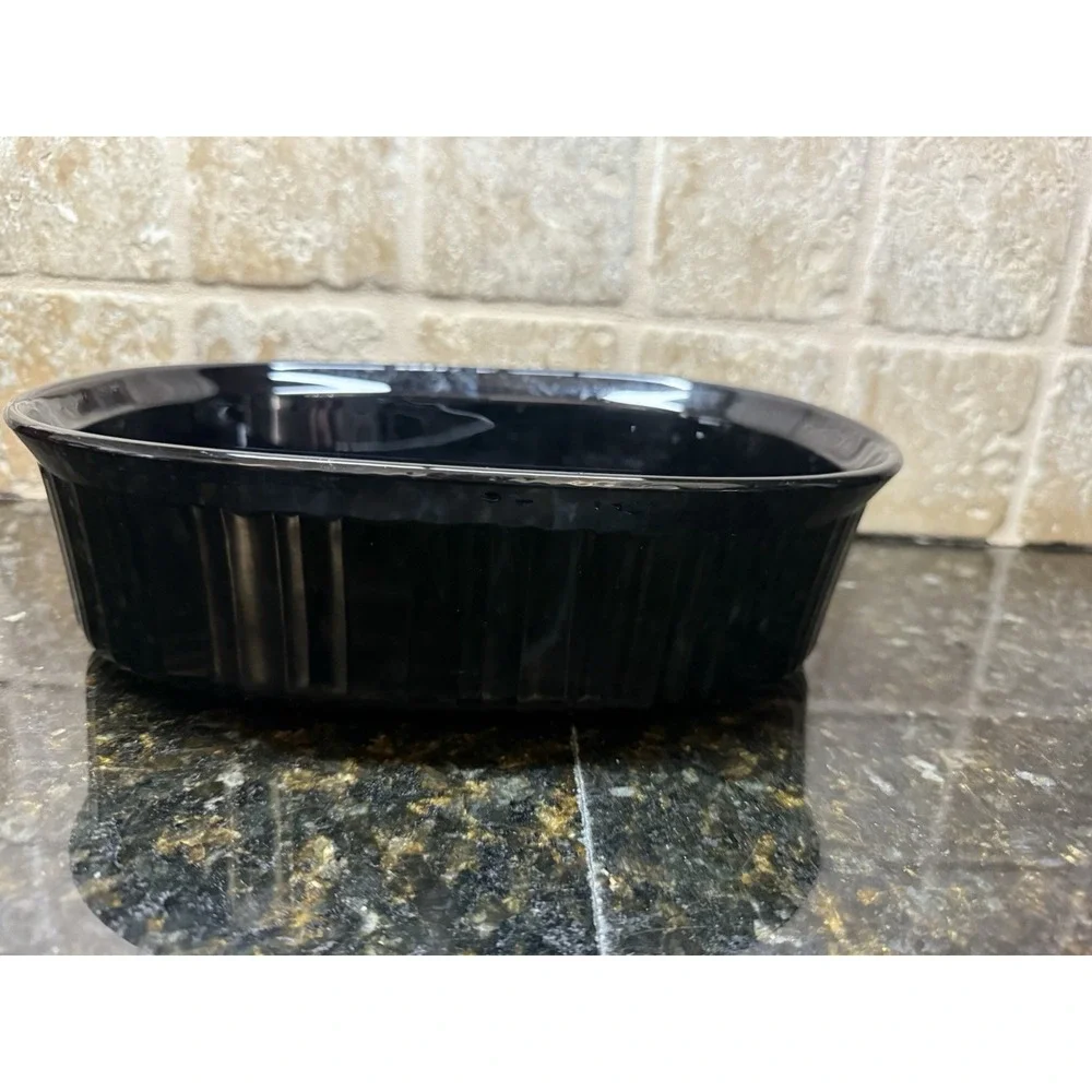 Vintage‎ French Black Corning Ware F-2-B 2.8 Liter w/ Pyrex Glass Lid DC 1.5C